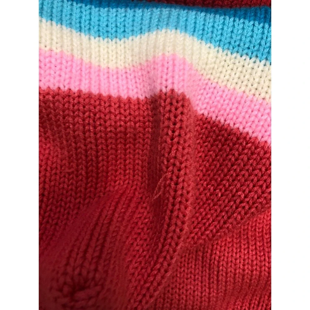 Peruvian Sweater Hoodie Girls 3-4 Pink Alpaca Chickens Birds Sun Flowers *hole